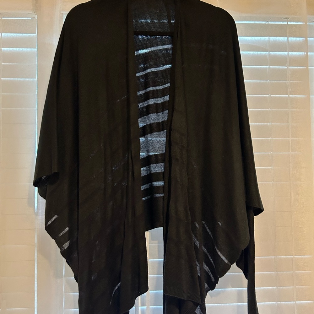 Black Knit Poncho